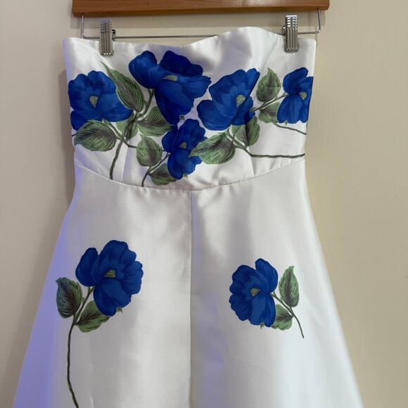 NEW  Aston Studio Audrey Strapless Floral Taffeta Maxi Dress Size S - Picture 9 of 11